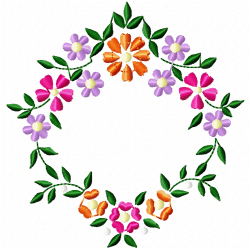 Flowers And Tree Embroidery Design 6